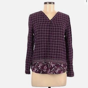 Brian & Em women purple long sleeve blouse | size medium